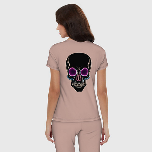 Женская пижама Skull black / Пыльно-розовый – фото 4