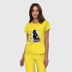 Пижама хлопковая женская Магическая битва Тоджи, цвет: желтый — фото 2