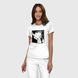 Пижама хлопковая женская Мегуми фусигуро, цвет: белый — фото 2