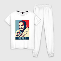 Пижама хлопковая женская Drake obey, цвет: белый