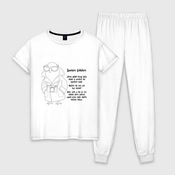 Пижама хлопковая женская Шпиониро Голубиро Black, цвет: белый