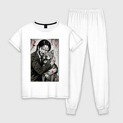 Пижама хлопковая женская Джон Уик постер, цвет: белый