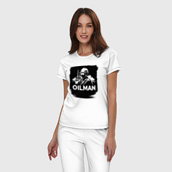 Пижама хлопковая женская Нефтяник, цвет: белый — фото 2