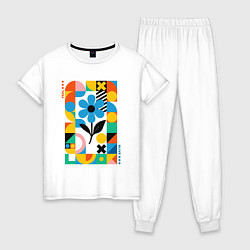 Пижама хлопковая женская Fell alive, цвет: белый