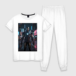 Женская пижама Железный человек посреди ночного города