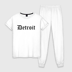 Пижама хлопковая женская Detroit Michigan - USA, цвет: белый