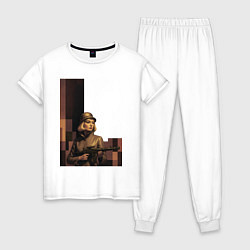 Женская пижама Женщина с автоматом ретрофутуризм поп-арт 1970-е