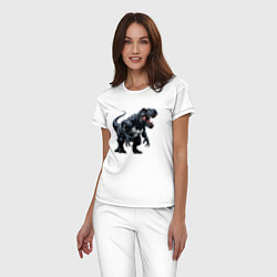 Пижама хлопковая женская Гибрид тирекса и венома, цвет: белый — фото 2