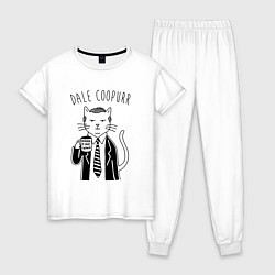 Пижама хлопковая женская Dale Coopurr, цвет: белый