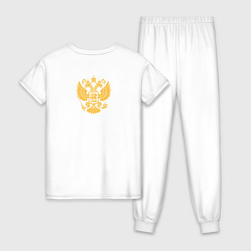 Женская пижама Позывной монархист черно-желтый арт / Белый – фото 2