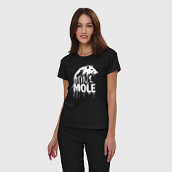 Пижама хлопковая женская Крот с надписью, цвет: черный — фото 2