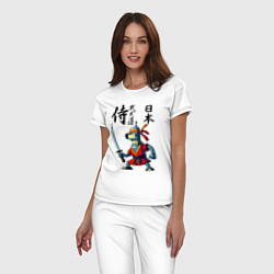 Пижама хлопковая женская Bender bending robot with katana - samurai, цвет: белый — фото 2