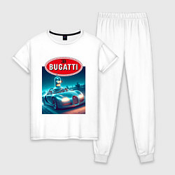 Пижама хлопковая женская Бендер на Бугатти, цвет: белый