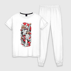 Пижама хлопковая женская Самурай, цвет: белый