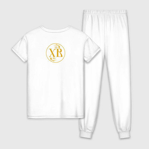 Женская пижама Христос воскресе из мертвых желтый орнамент / Белый – фото 2