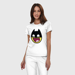 Пижама хлопковая женская Batman smile, цвет: белый — фото 2