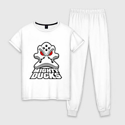 Пижама хлопковая женская HC Anaheim Ducks, цвет: белый