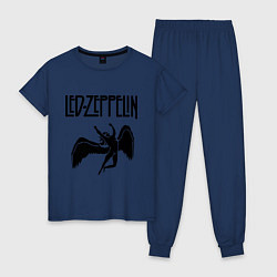 Пижама хлопковая женская Led Zeppelin, цвет: тёмно-синий