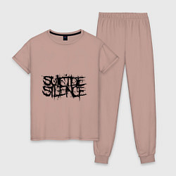 Пижама хлопковая женская Suicide Silence, цвет: пыльно-розовый
