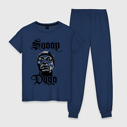 Пижама хлопковая женская Snoop Dogg Face, цвет: тёмно-синий