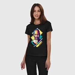Пижама хлопковая женская Steve Jobs Art, цвет: черный — фото 2