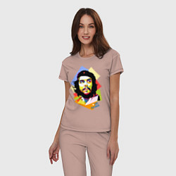 Пижама хлопковая женская Che Guevara Art, цвет: пыльно-розовый — фото 2