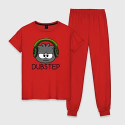 Пижама хлопковая женская Dubstep Listener, цвет: красный