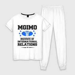 Пижама хлопковая женская MGIMO Institute, цвет: белый