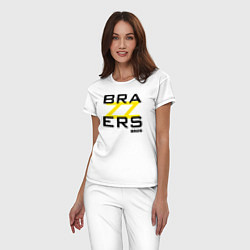 Пижама хлопковая женская Brazzers Bros, цвет: белый — фото 2