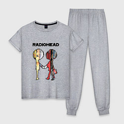 Пижама хлопковая женская Radiohead Peoples, цвет: меланж