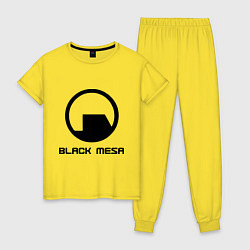 Пижама хлопковая женская Black Mesa: Logo, цвет: желтый