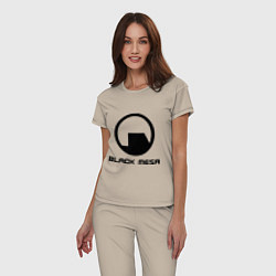 Пижама хлопковая женская Black Mesa: Logo, цвет: миндальный — фото 2