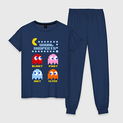 Пижама хлопковая женская Pac-Man: Usual Suspects, цвет: тёмно-синий