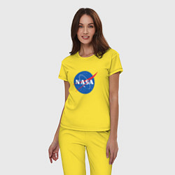 Пижама хлопковая женская NASA: Logo, цвет: желтый — фото 2