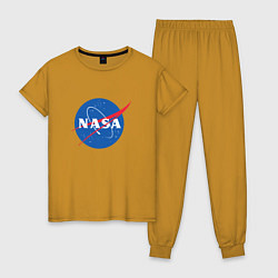 Пижама хлопковая женская NASA: Logo, цвет: горчичный