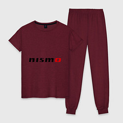 Пижама хлопковая женская Nismo, цвет: меланж-бордовый