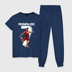 Пижама хлопковая женская Ronaldo 07, цвет: тёмно-синий