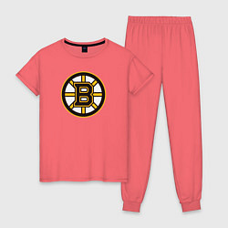 Пижама хлопковая женская Boston Bruins, цвет: коралловый