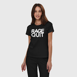Пижама хлопковая женская Rage Quit, цвет: черный — фото 2
