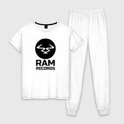 Пижама хлопковая женская Ram Records, цвет: белый