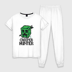 Пижама хлопковая женская Creeper hunter, цвет: белый