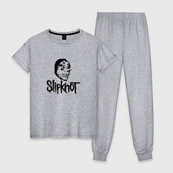 Пижама хлопковая женская Slipknot black, цвет: меланж