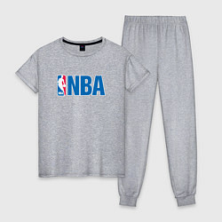 Пижама хлопковая женская NBA, цвет: меланж