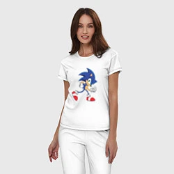 Пижама хлопковая женская Sonic the Hedgehog, цвет: белый — фото 2