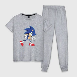 Пижама хлопковая женская Sonic the Hedgehog, цвет: меланж
