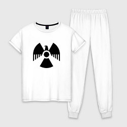 Пижама хлопковая женская Радиоактивность, цвет: белый
