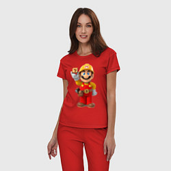 Пижама хлопковая женская Super Mario, цвет: красный — фото 2