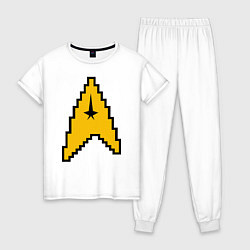 Пижама хлопковая женская Star Trek: 8 bit, цвет: белый
