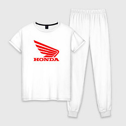 Пижама хлопковая женская Honda Red, цвет: белый