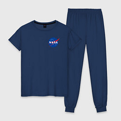 Пижама хлопковая женская NASA, цвет: тёмно-синий